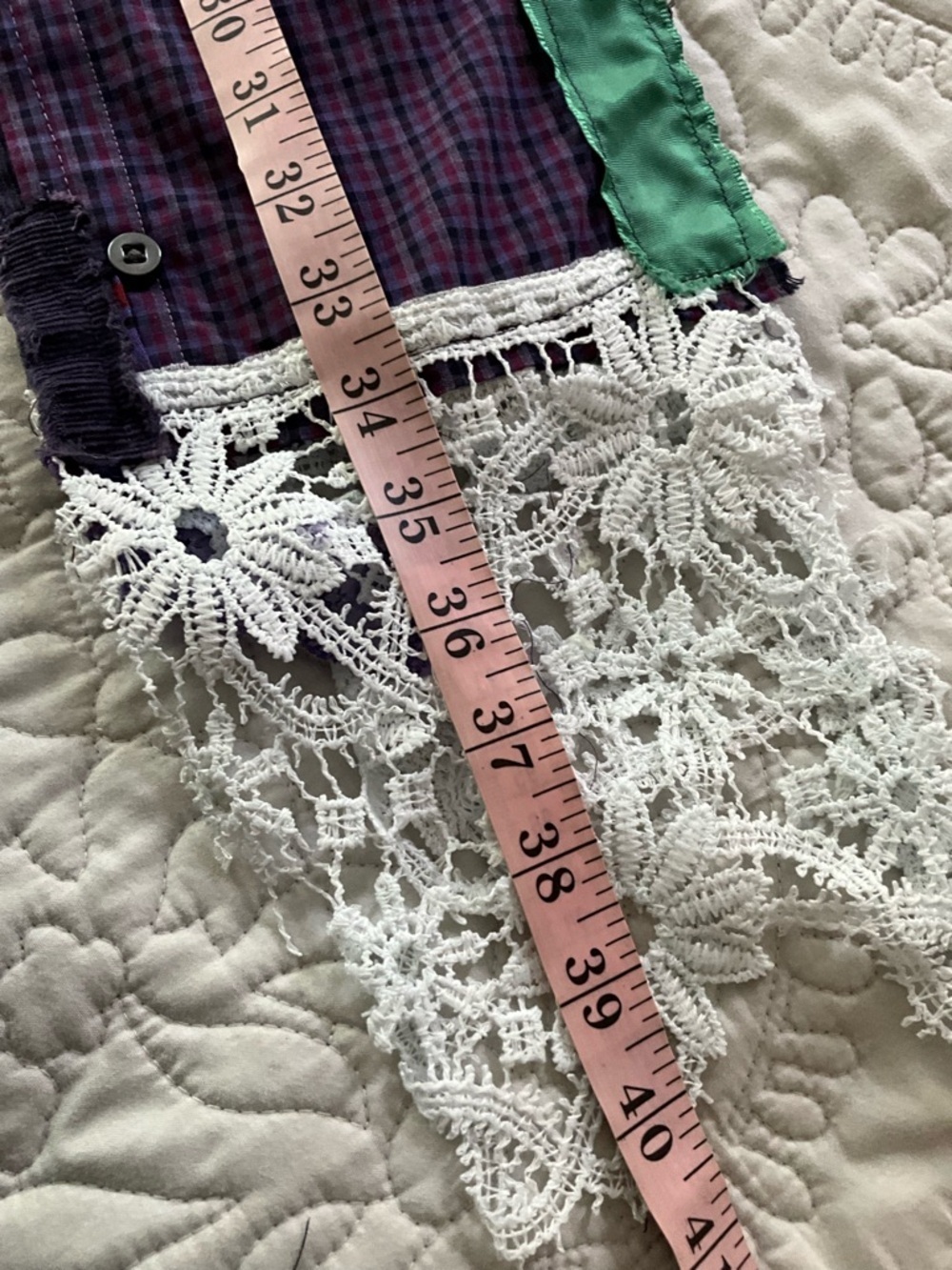 Handmade Patchwork Lace Scarf One Size - Picture 5 of 5